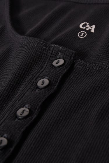 Dámské - Tričko s dlouhým rukávem basic - černá