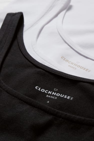 Femmes - CLOCKHOUSE - Recover™ - lot de 2 - tops - noir / blanc