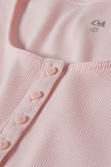 Femmes - Haut basique à manches longues - rose