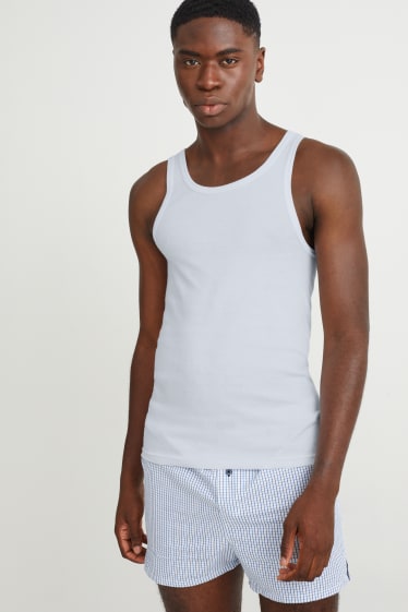 Hombre - Pack de 3 - camisetas interiores - canalé fino - sin costuras - blanco