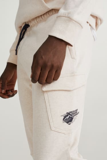 Hommes - Pantalon de jogging - beige chiné