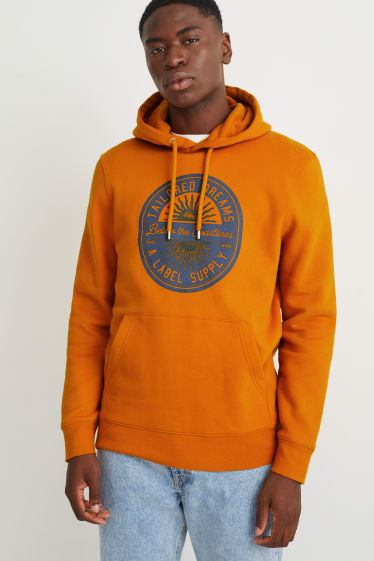 Hombre - Sudadera con capucha - naranja oscuro