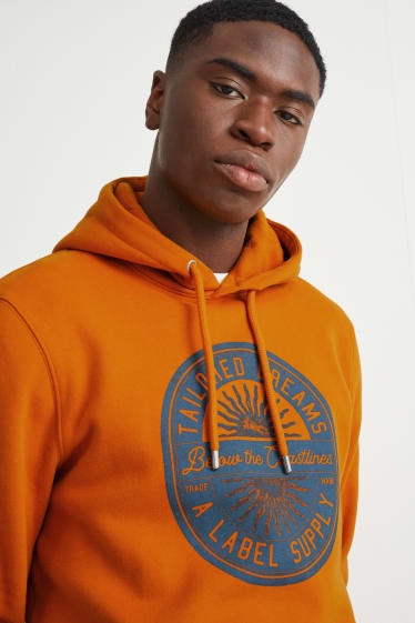 Hommes - Sweat à capuche - orange foncé