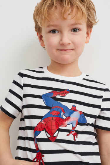 Kinder - Spider-Man - Kurzarmshirt - gestreift - weiß