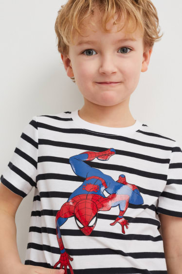 Kinder Jungen - Spider-Man - Kurzarmshirt - gestreift - weiss