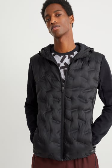 Herren - Funktionsjacke mit Kapuze - recycelt - schwarz