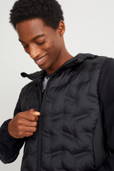Pánské - Funkční bunda s kapucí - z recyklovaného materiálu - černá