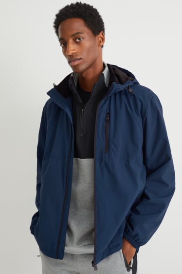 Men - Technical jacket with hood  - dark blue