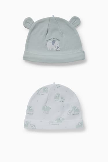 Babys - Set van 2 - babymuts - mintgroen