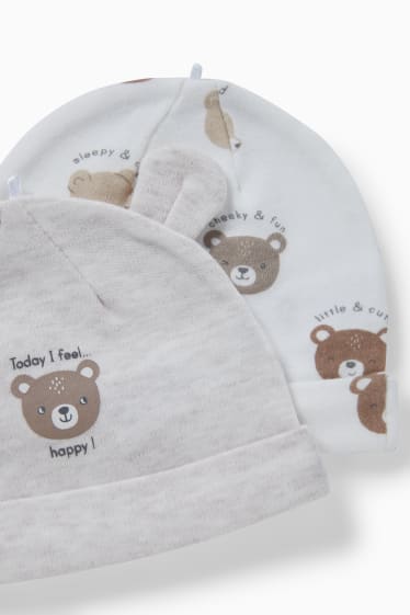 Bebés - Pack de 2 - gorros para bebé - blanco nieve