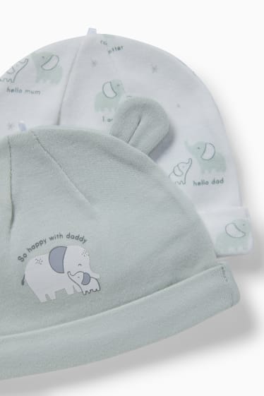 Bébés - Lot de 2 - bonnets pour bébé - vert menthe