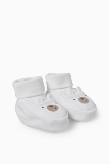 Unisex - Baby-Krabbelschuhe - schneeweiss