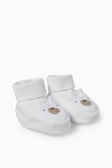 Babys - Baby-Krabbelschuhe - schneeweiss