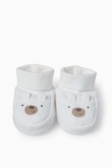 Babys - Baby-Krabbelschuhe - schneeweiß