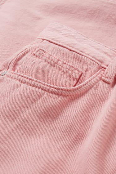 Adolescenți și tineri - CLOCKHOUSE - pantaloni - talie înaltă - wide leg - roz