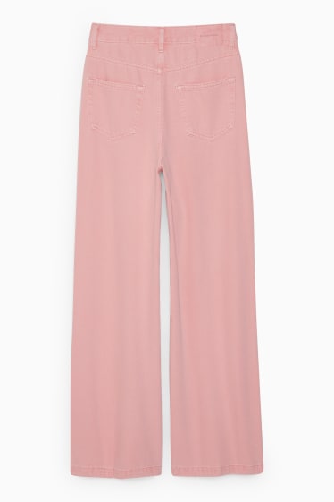 Mujer - Pantalón - high waist - wide leg - fucsia