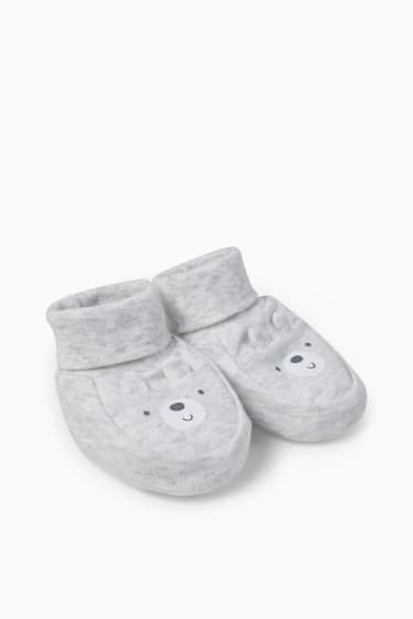 Babys - Baby-Krabbelschuhe - hellgrau-melange