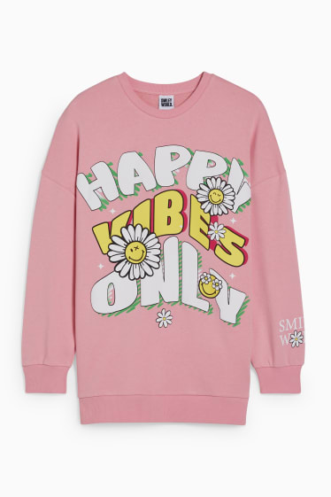 Ados & jeunes adultes - CLOCKHOUSE - sweat - SmileyWorld® - rose