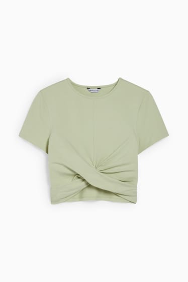 Mujer - CLOCKHOUSE - camiseta crop - verde claro