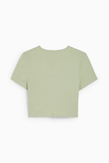 Mujer - CLOCKHOUSE - camiseta crop - verde claro