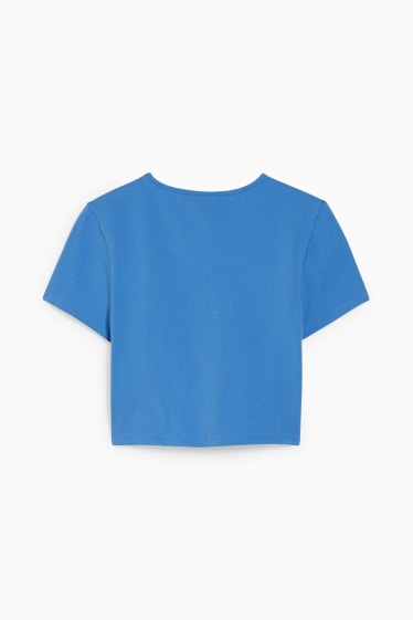 Dames - Kort T-shirt - blauw