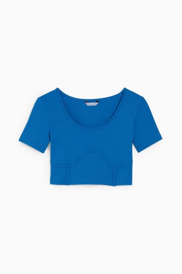 Donna - CLOCKHOUSE - t-shirt dal taglio corto - blu