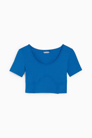 Damen - Crop T-Shirt - blau
