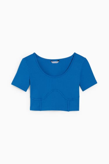 Damen - CLOCKHOUSE - Crop T-Shirt - blau