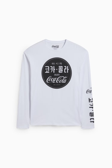 Herren - Langarmshirt - Coca-Cola - weiss