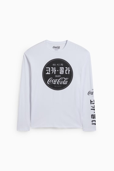 Bărbați - Tricou cu mânecă lungă - Coca-Cola - alb