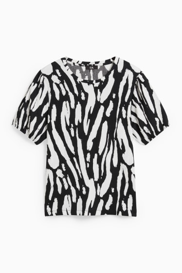 Femmes - T-shirt - à motif - noir / blanc