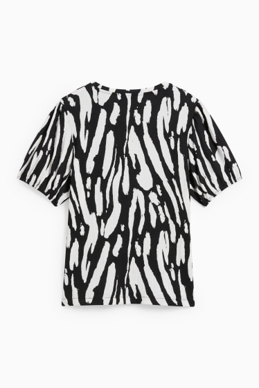 Dona - Samarreta de màniga curta - estampada - negre/blanc
