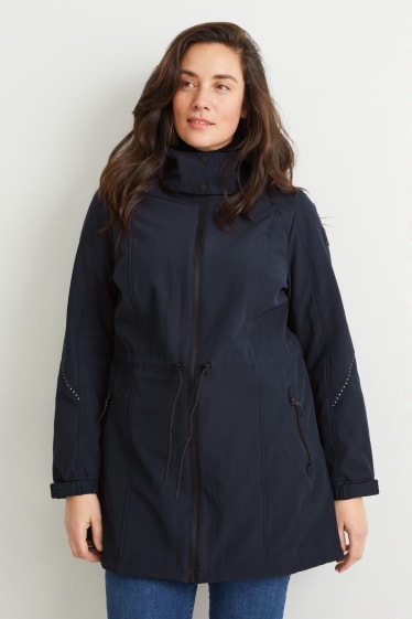 Femmes - Veste softshell à capuche - bleu foncé