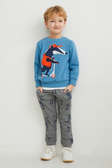 Kinderen - Set van 2 - joggingbroek - blauw / grijs