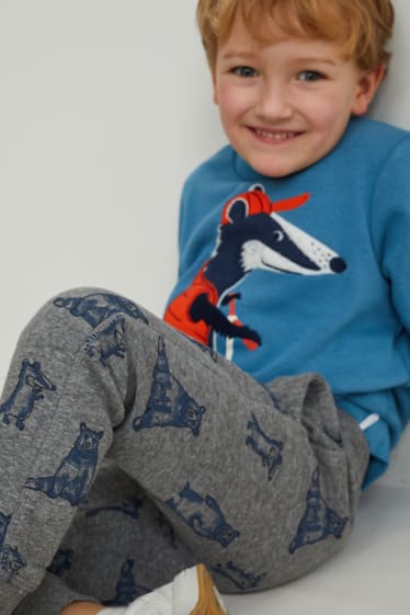 Kinderen - Set van 2 - joggingbroek - blauw / grijs