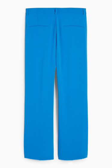 Women - Cloth trousers - mid-rise waist - straight fit - blue