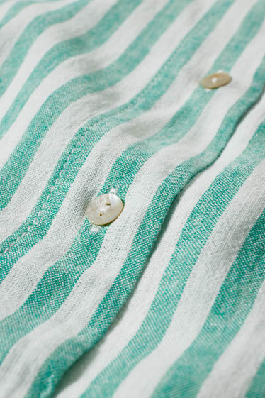 Women - Blouse - striped - white / green