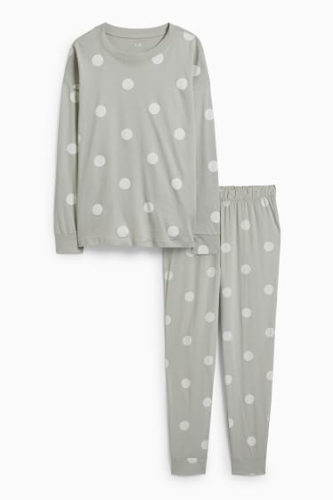 Dames - Pyjama - met stippen - mintgroen