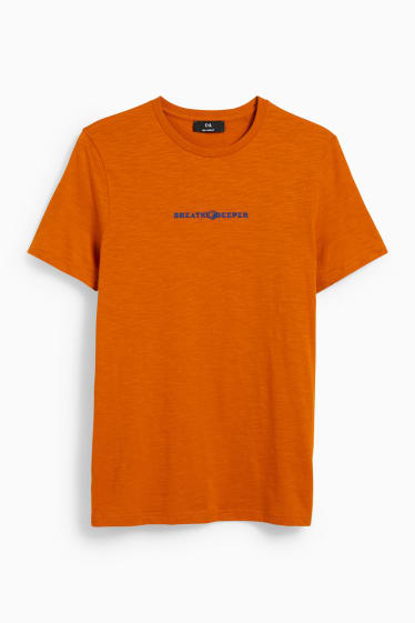 Heren - T-shirt - donker oranje