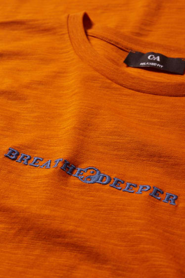 Heren - T-shirt - donker oranje