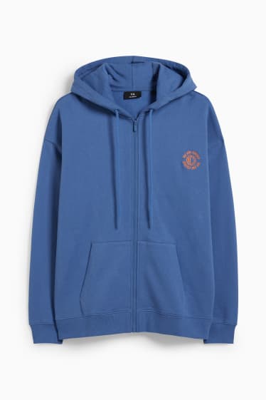 Hombre - Sudadera con cremallera y capucha - azul