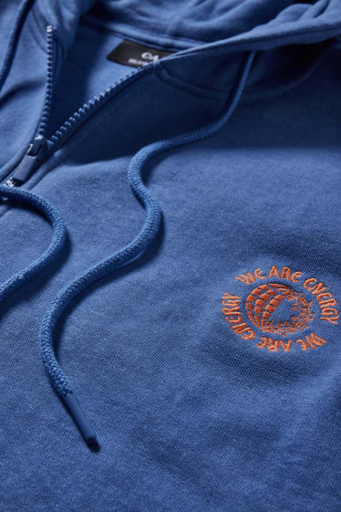 Hombre - Sudadera con cremallera y capucha - azul