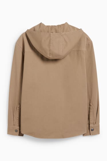 Hommes - Veste-chemise à capuche - beige