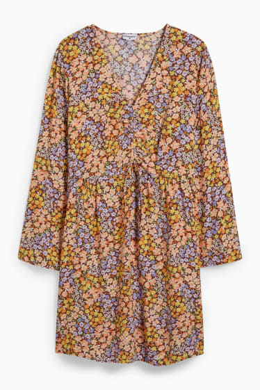 Femmes - CLOCKHOUSE - robe - à fleurs - marron clair