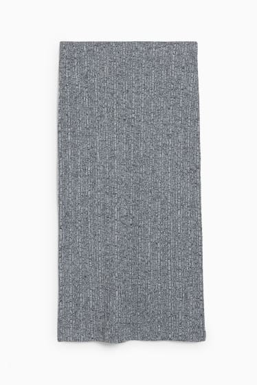 Donna - Gonna in maglia - grigio melange