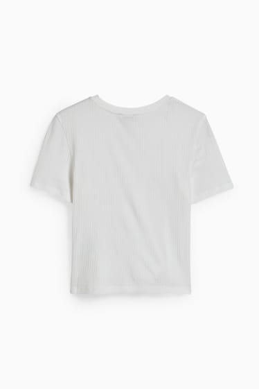 Kobiety - CLOCKHOUSE - krótki T-shirt - biały