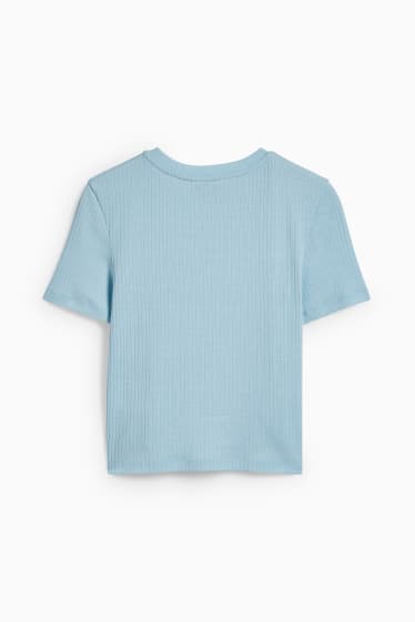 Dames - CLOCKHOUSE - kort T-shirt - lichtblauw