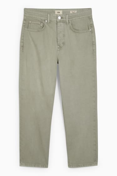 Pánské - Crop regular jeans - mátově zelená