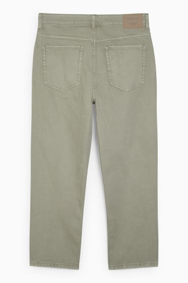 Pánské - Crop regular jeans - mátově zelená