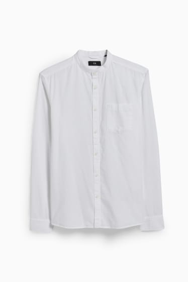 Mężczyźni - Koszula - regular fit - stójka - biały